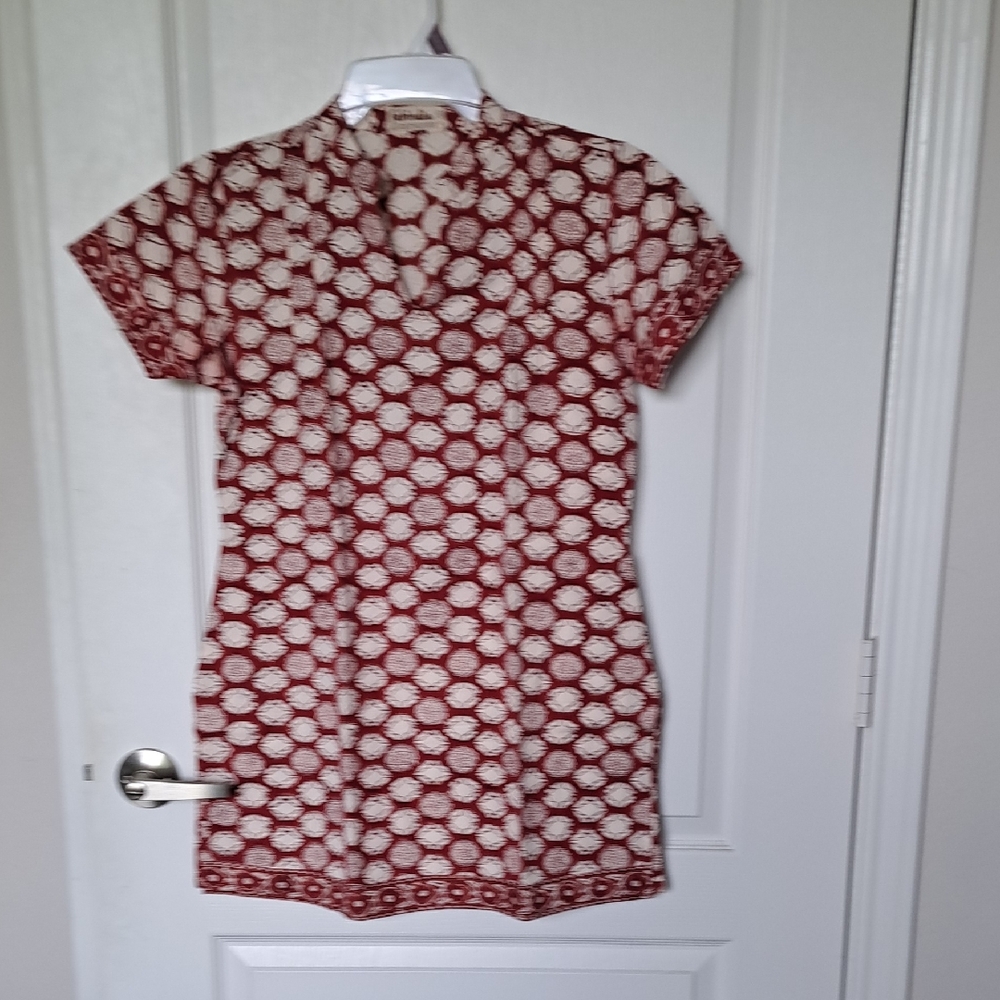 Fabindia Red and Cream Floral Top